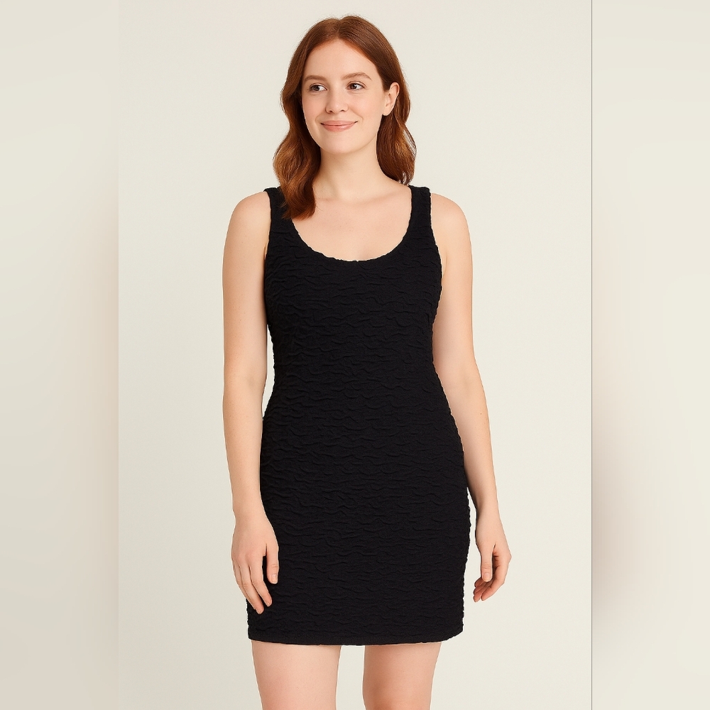 Y2K Black Textured Mini Dress – XXI – Size L